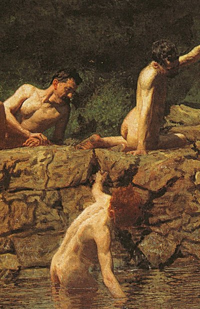 Zwemplek, 1885 door Thomas Eakins