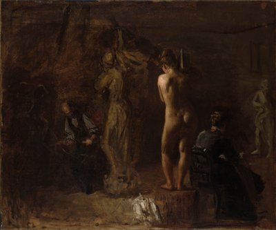 William Rush Snijdt Zijn Allegorische Figuur van de Schuylkill River, Studie door Thomas Eakins