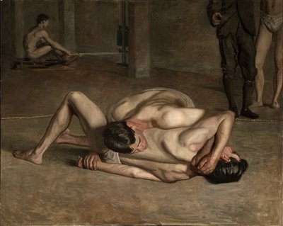 Worstelaars door Thomas Eakins