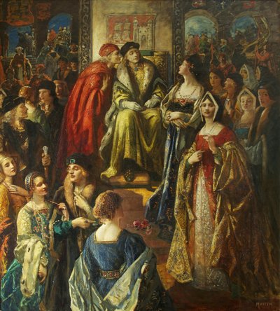 Koning Hendrik VII beboet de burgers van Bristol omdat hun vrouwen zo fijn gekleed waren door Thomas Edwin Mostyn