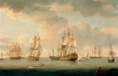 Britse oorlogsschepen bij Spithead door Thomas Elliott