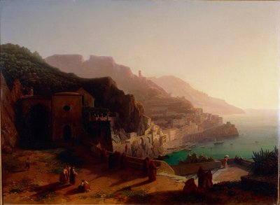 Zicht op Amalfi en de Amalfikust door Thomas Ender