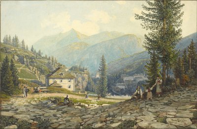 Uitzicht op de Residentie van Aartshertog Johann in Gastein Hot Springs door Thomas Ender