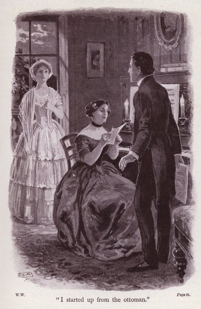 Illustratie voor De Vrouw in het Wit door Wilkie Collins (litho) door Thomas Eyre Macklin