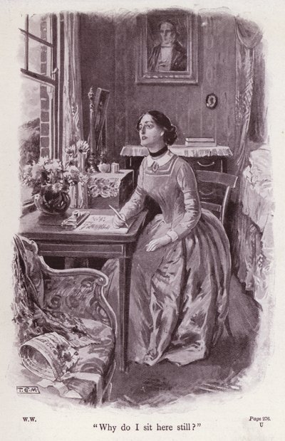 Illustratie voor The Woman In White door Wilkie Collins door Thomas Eyre Macklin