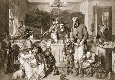 Van hand tot mond - Hij was een van de weinigen die niet zouden bedelen, pub. 1879 door Thomas Faed