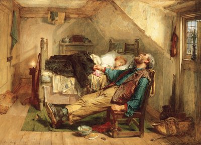 Uitgeput, 1868 door Thomas Faed
