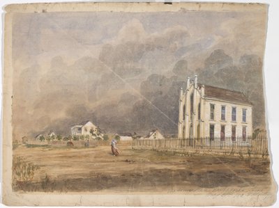 Vrijmetselaarszaal, Matagorda, Texas, 21 mei 1852 door Thomas Flintoff