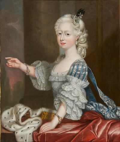 Prinses Augusta Frederica van Groot-Brittannië 1737-1813, hertogin van Brunswick-Wolfenbüttel door Thomas Frye