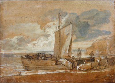 Een veerboot voor vee, 1784-1788 door Thomas Gainsborough