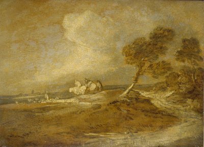 Een landschap met ruiters door Thomas Gainsborough