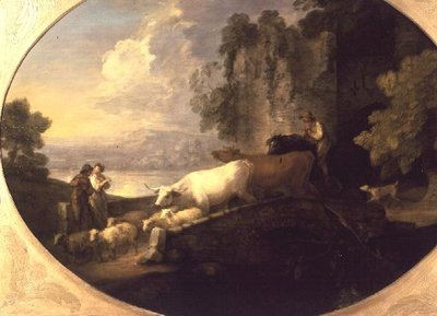 Vee dat een Brug Oversteekt door Thomas Gainsborough