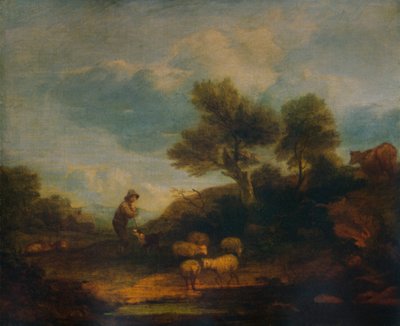 Landschap met schapen, 18e eeuw, 1935 door Thomas Gainsborough