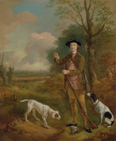 Majoor John Dade (1726-1811) van Tannington, Suffolk, ca. 1755 door Thomas Gainsborough