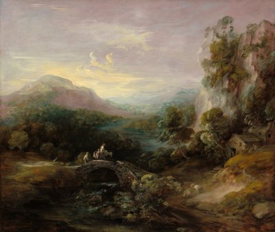 Berglandschap met brug, ca. 1783-1784 door Thomas Gainsborough