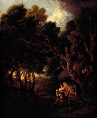 Boer die pijp rookt buiten de deur van zijn hut door Thomas Gainsborough door Thomas Gainsborough