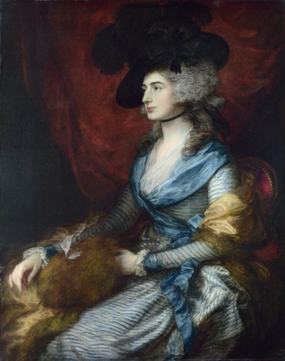 Portret van Sarah Siddons (1755-1831) (detail) door Thomas Gainsborough