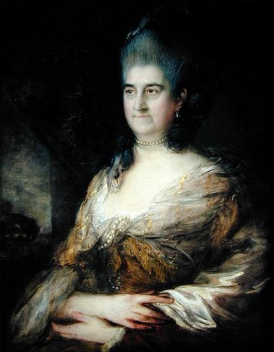 Portret van een dame, vermoedelijk Elizabeth Chudleigh (1720-88) door Thomas Gainsborough