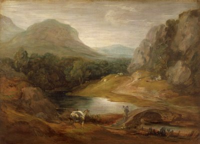 Rotsachtig landschap met een brug, 1783-1785 door Thomas Gainsborough
