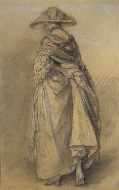 Studie van een vrouw, gezien van achteren, midden 18e eeuw door Thomas Gainsborough