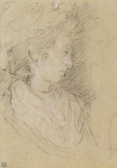 Studie van een vrouw in een Mob Cap door Thomas Gainsborough