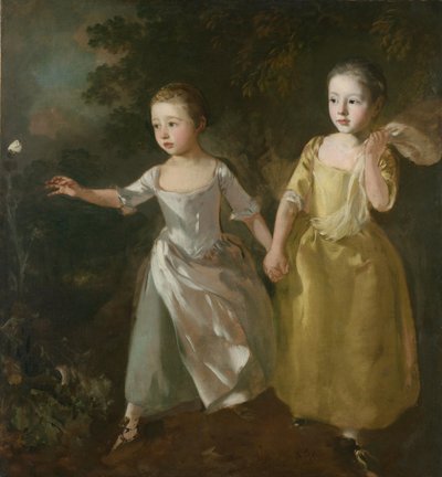 De Dochters van de Schilder die een Vlinder Achtervolgen, ca. 1756 door Thomas Gainsborough