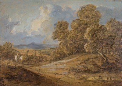 Bosrijk Landschap met Figuren te Paard, 1785-1788 door Thomas Gainsborough