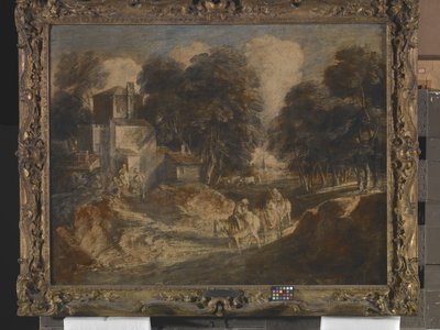 Bosrijk Landschap Met Bereden Boeren door Thomas Gainsborough