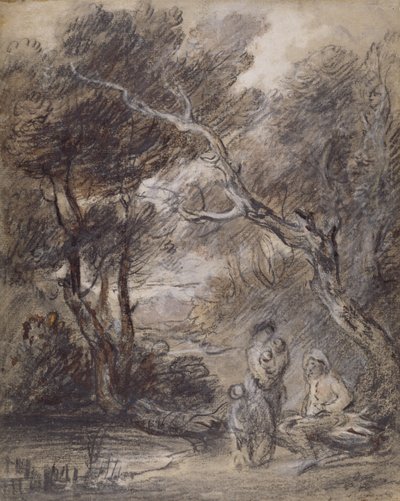 Boslandschap met Figuren, ca. 1788 door Thomas Gainsborough