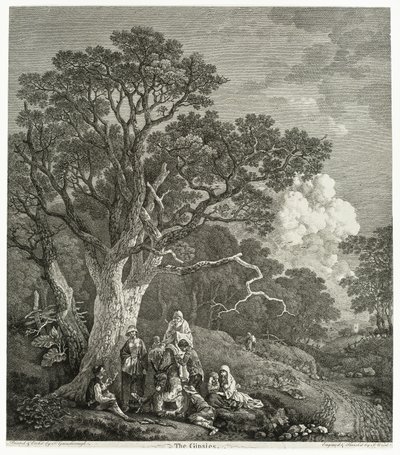 Bosrijk Landschap met Zigeuners Rond een Vuur door Thomas Gainsborough