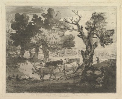 Boslandschap met herders en koeien, 1 augustus 1797 door Thomas Gainsborough