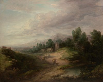 Bosrijk Heuvellandschap, waarschijnlijk 1783 door Thomas Gainsborough