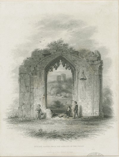 Dudley Kasteel - De Donjon: gravure (vignet), nd [?19e eeuw] door Thomas Garner