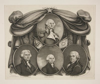 Thomas Jefferson, James Madison, John Adams door Thomas Gimbrede