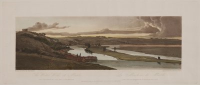Een Selectie van Twintig van de Meest Schilderachtige Uitzichten in Parijs: De Waterwerken bij Marli, en St. Germain en Laye in de Verte door Thomas Girtin