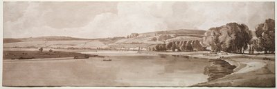 Een selectie van twintig van de meest pittoreske uitzichten in Parijs: Uitzicht op Belle Vue & Pont de Sèvres door Thomas Girtin