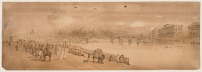 Een Selectie van Twintig van de Meest Schilderachtige Uitzichten in Parijs: Uitzicht op Pont Neuf, en de Munt door Thomas Girtin