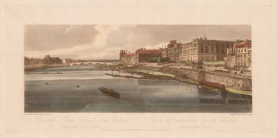 Een Selectie van Twintig van de Meest Schilderachtige Uitzichten in Parijs: Uitzicht op het Louvre & Brug van de Thuilleries genomen vanaf Pont Neuf door Thomas Girtin