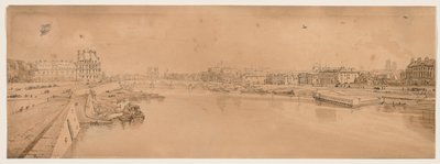 Een selectie van twintig van de meest pittoreske uitzichten in Parijs: Uitzicht op de Tuilleries en brug genomen vanaf Pont de la Concorde door Thomas Girtin