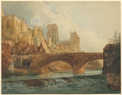 Kathedraal en kasteel van Durham door Thomas Girtin