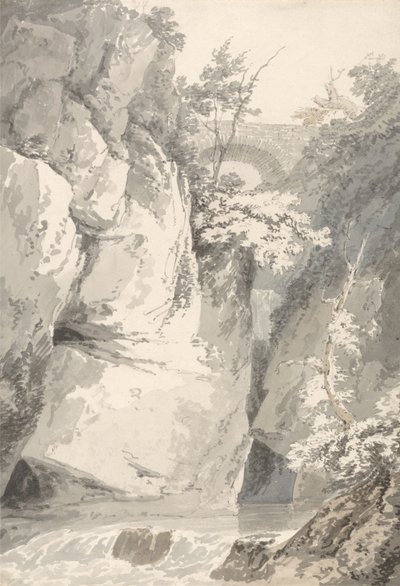 Aan de oevers van het Comomeer, ca. 1796 door Thomas Girtin