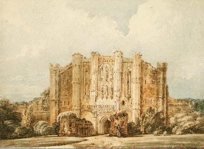 PD.52-1966 Westelijk uitzicht op Thornton Abbey, Lincolnshire, c.1794 (aquarel en potlood op papier) door Thomas Girtin