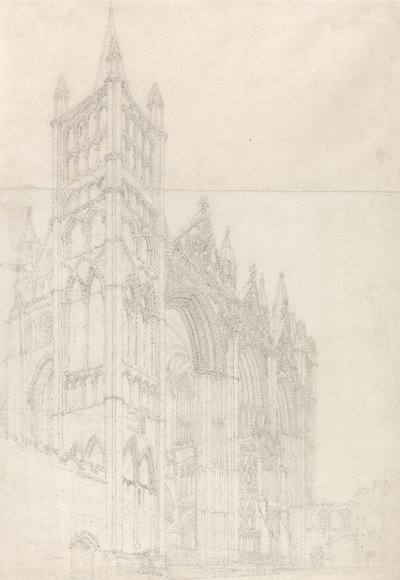 Kathedraal van Peterborough, Huntingdonshire door Thomas Girtin