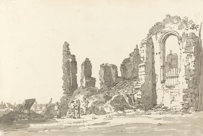Ruïnes van het Savoy Palace, Londen door Thomas Girtin