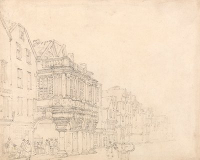 Het Gildehuis, Exeter door Thomas Girtin