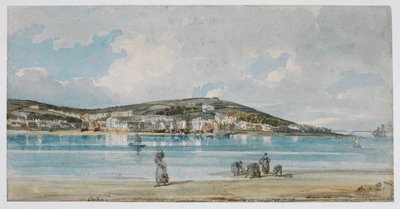 Uitzicht op Appledore, Noord-Devon, vanaf Instow Sands door Thomas Girtin