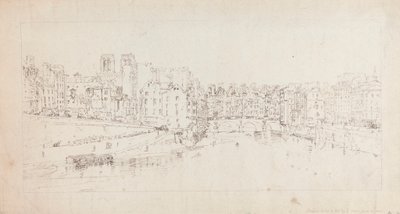Uitzicht op Pont St. Michel vanaf Pont Neuf door Thomas Girtin