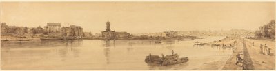 Uitzicht op het dorp Chaillot vanaf de Pont de la Concorde: pl.17 door Thomas Girtin