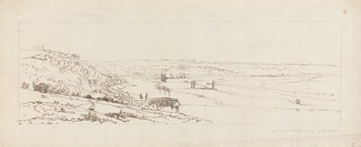 Uitzicht op de Waterwerken bij Marly, en St. Germain-en-Laye in de Verte door Thomas Girtin
