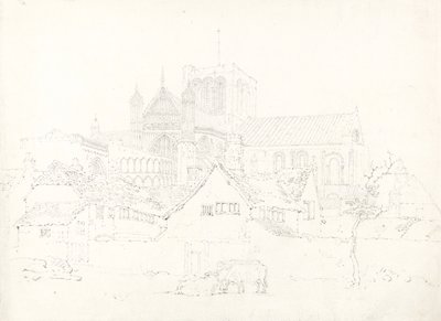 Winchester Kathedraal, vanuit het Noordoosten door Thomas Girtin